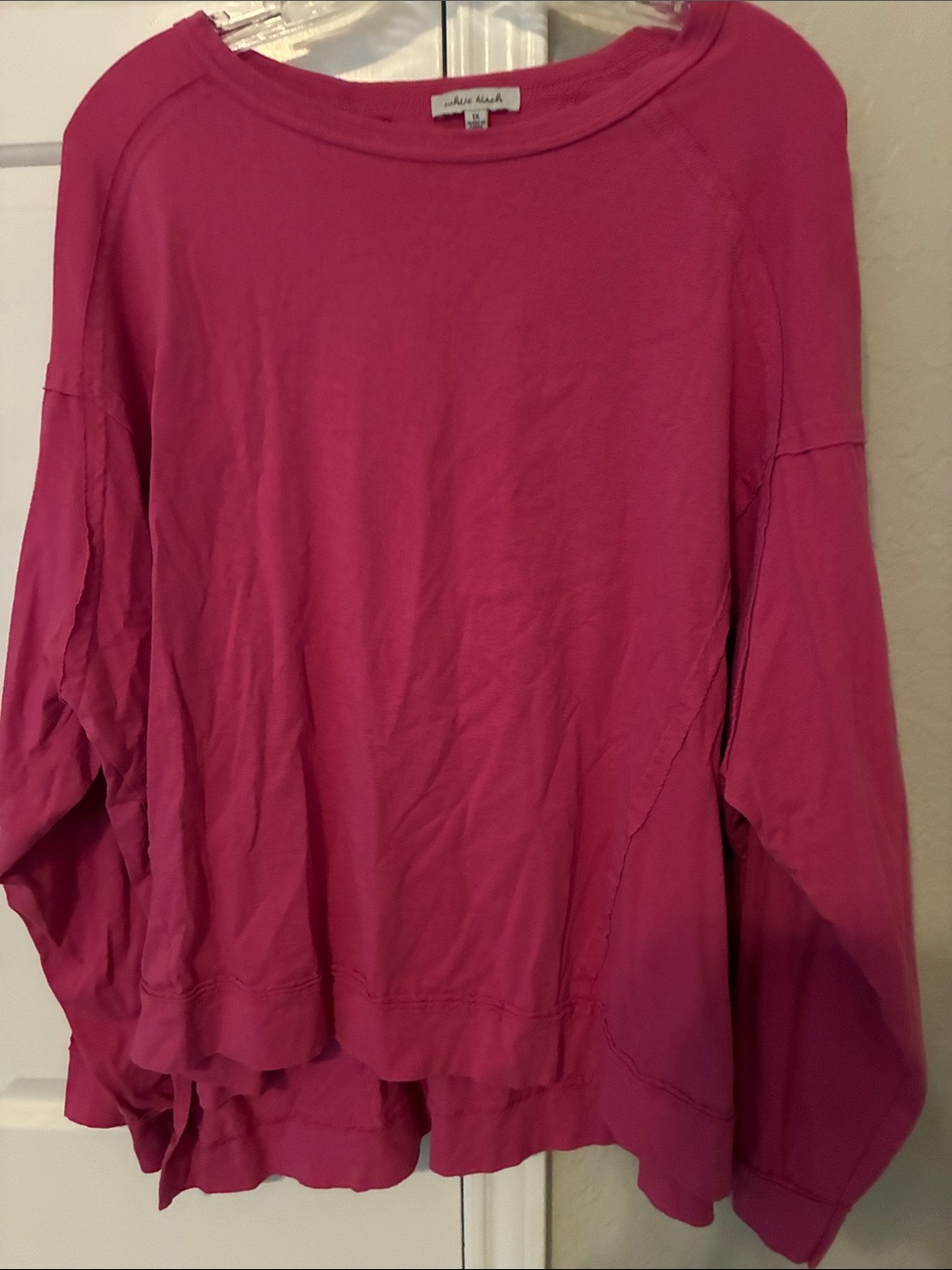 white birch Fuchsia Relaxed Crewneck Sweatshirt